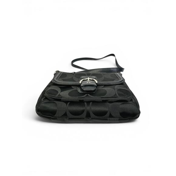 Coach Soho Signature Black Jacquard Pocket Flap Shoulder Bag Y2K 